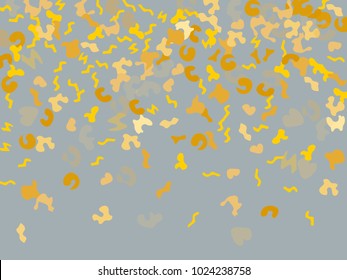 Colorful spots. Gentle Grey background. Abstract print pattern. Vector illustration for celebration, party, holiday, invitation and Your project. Chaotic Decor. Modern Creative Style.