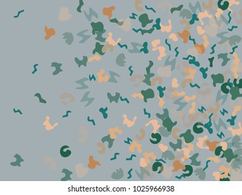 Colorful spots. Gentle Grey background. Abstract print pattern. Vector illustration for celebration, party, holiday, invitation and Your project. Chaotic Decor. Modern Creative Style.