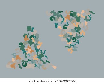 Colorful spots. Gentle Grey background. Abstract print pattern. Vector illustration for celebration, party, holiday, invitation and Your project. Chaotic Decor. Modern Creative Style.