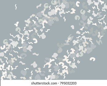 Colorful spots. Gentle Grey background. Abstract print pattern. Vector illustration for celebration, party, holiday, invitation and Your project. Chaotic Decor. Modern Creative Style.