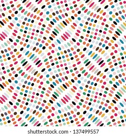 Colorful spotted and dotted print. Seamless pattern. vector.