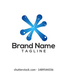 Colorful spread abstract logo vector