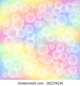 colorful spring background with bubbles in different sizes