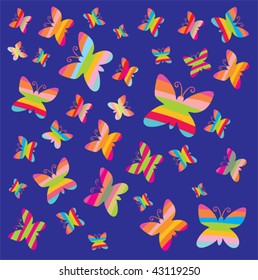colorful spring background with butterfly