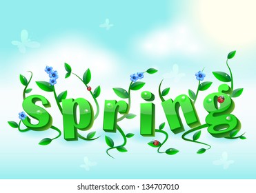 Colorful spring background with flowers