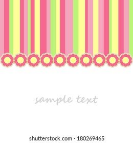colorful spring background with flowers and stripes