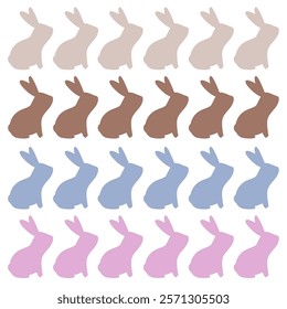 COLORFUL SPRING BUNNIES DESIGN PATTERN TEXTURE BACKGROUND