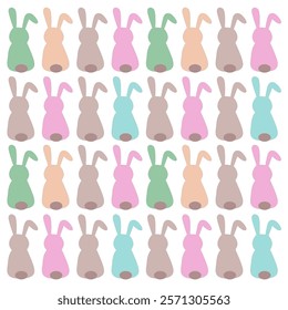 COLORFUL SPRING BUNNIES DESIGN PATTERN TEXTURE BACKGROUND