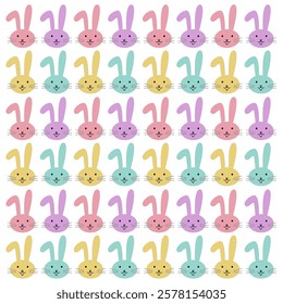 Colorful Spring Bunnies Design Pattern Texture