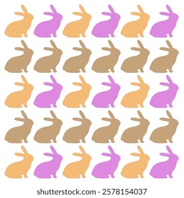 Colorful Spring Bunnies Design Pattern Texture