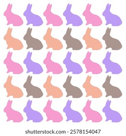 Colorful Spring Bunnies Design Pattern Texture