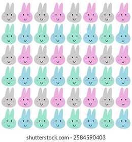 COLORFUL SPRING BUNNIES DESIGN PATTERN TEXTURE
