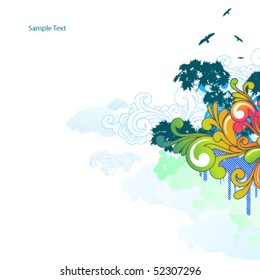 Colorful spring design card