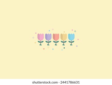 Diseño de fondo de flor plana de primavera colorida