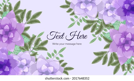 Colorful spring floral background template elegant flowers, leaves, vines. Romantic design for natural cosmetics, feminine luxury perfume, women product packaging, greeting card
