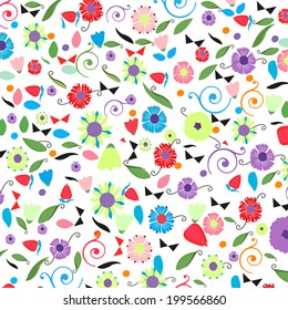 Colorful spring floral background vector
