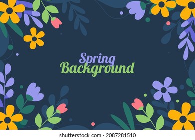 Fondo Floral De Primavera Colorida. Ilustración vectorial.