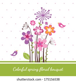 Colorful spring floral bouquet
