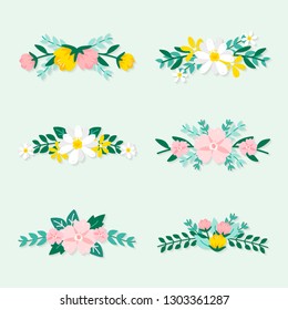 Colorful spring floral ornate vectors