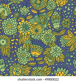 Colorful spring floral seamless pattern