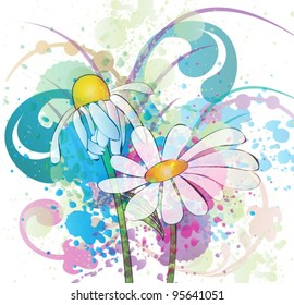 colorful spring flowers background