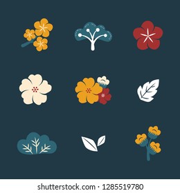 Colorful spring flowers vector collection