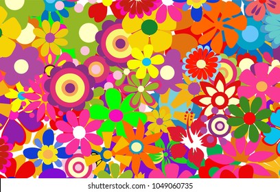colorful spring flowers vector illustration 