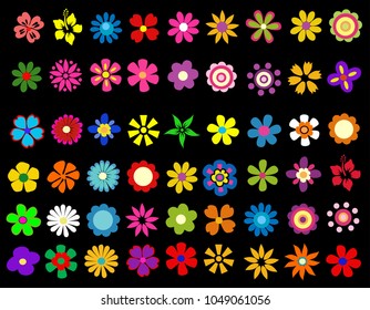colorful spring flowers vector illustration 