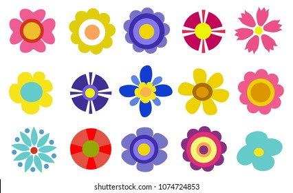 colorful spring flowers vector illustration