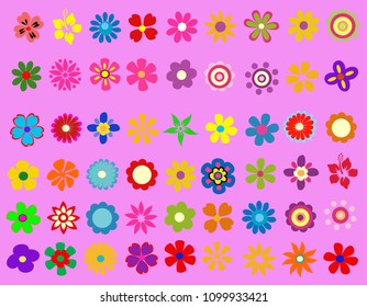 colorful spring flowers vector illustration 