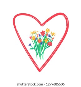Colorful spring flowers. Vector illustration Spring holiday illustration for your design