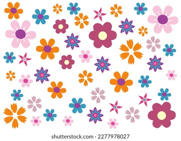 colorful spring flowers vector illustration 