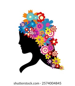 colorful spring flowers vector illustration