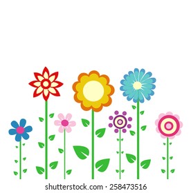 colorful spring flowers vector illustration