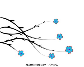 colorful spring flowers vector illustration