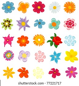 colorful spring flowers vector illustration