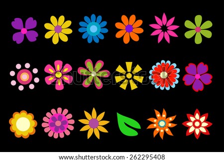 colorful spring flowers vector illustration