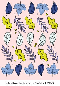Colorful spring frame with leaves