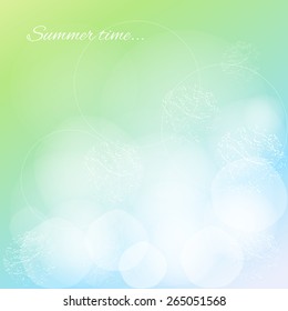 Colorful spring texture. Vector design elements. Art advertising template. Blur blue and green background. Business sale label.
