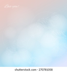 Colorful Spring Texture. Vector Design Elements. Art Advertising Template. Blur Blue And Pink Background. Business Sale Label.