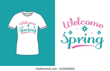 Colorful spring typography t shirt design