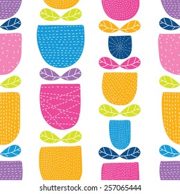 Colorful spring. Vector seamless pattern.
