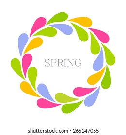Colorful spring wreath. Vector illustration