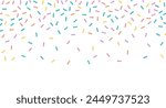 Colorful sprinkles banner background, colorful falling decorative sprinkles background