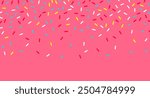 Colorful sprinkles banner background, colorful falling decorative sprinkles background