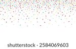 Colorful sprinkles banner background, colorful falling decorative sprinkles background