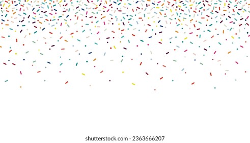 Colorful sprinkles banner background, colorful falling decorative sprinkles background