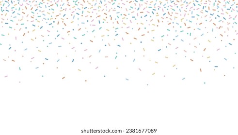 Colorful sprinkles banner background, colorful falling decorative sprinkles background