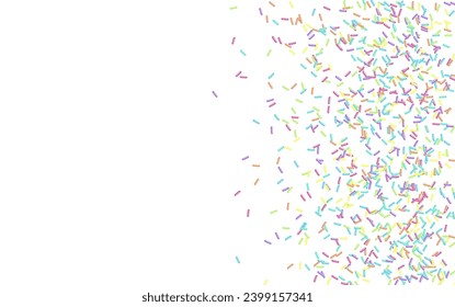 Colorful sprinkles banner background, colorful falling decorative sprinkles background