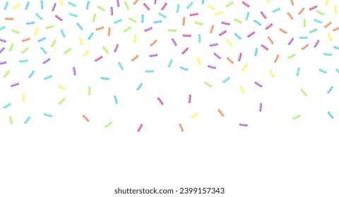 Colorful sprinkles banner background, colorful falling decorative sprinkles background